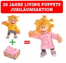 Mirka mit rosa Trenchcoat W602-1 / Living-Puppets / Handpuppe 65 cm