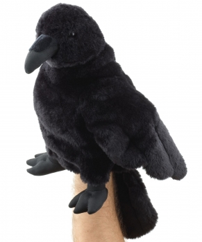 UniToys - Handpuppe Rabe mit drehbarem Kopf - Nr. S00244 -  31 cm (Höhe)