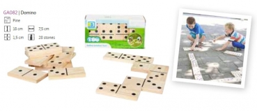 Riesen Domino aus Holz, 18 x 7,5 x 1,5 cm, 28 Spielsteine