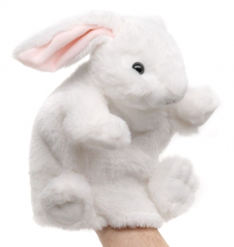 UniToys - Handpuppe Hase (weiß) - HPH2023 - 24 cm (Höhe)