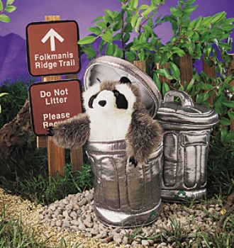Folkmanis - Waschbär im Mülleimer - Nr. 2321