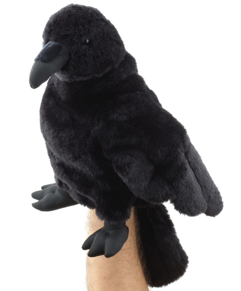 UniToys - Handpuppe Rabe mit drehbarem Kopf - Nr. S00244 -  31 cm (Höhe)