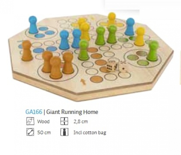Riesen Würfelspiel aus Holz Ø 50 cm, Holzspielsteine und Würfel