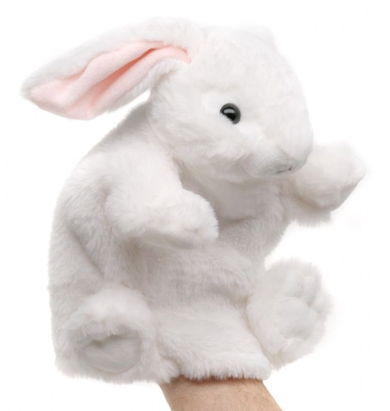 UniToys - Handpuppe Hase (weiß) - HPH2023 - 24 cm (Höhe)