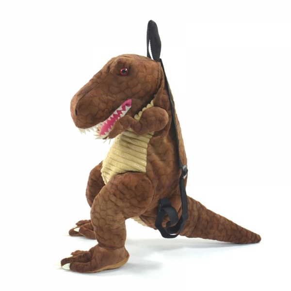 Dinorucksack, "T-Rex", dunkelbraun, mit Tragegriff, ca. 60cm