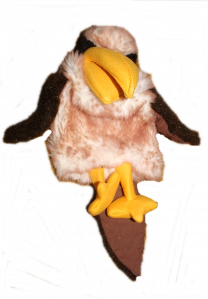 Papagei weiß/braun - Handpuppe- Nr. 685