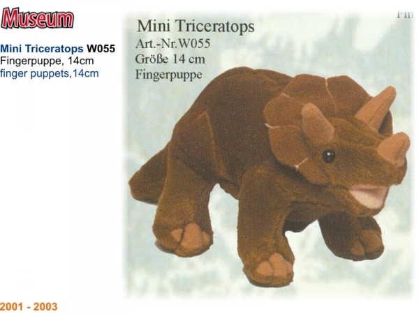Mini Saurier - Triceratops - Nr. W055 - Living-Puppets