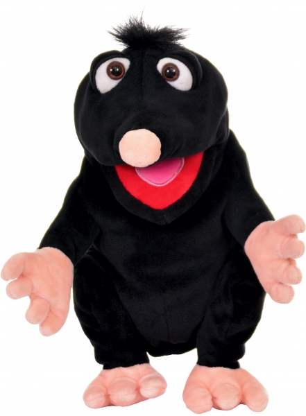 Maulwurf Schwups der Hügelkönig W789 / Living-Puppets / Handpuppe 31 cm